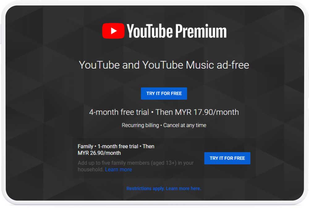 how to use youtube music family plan